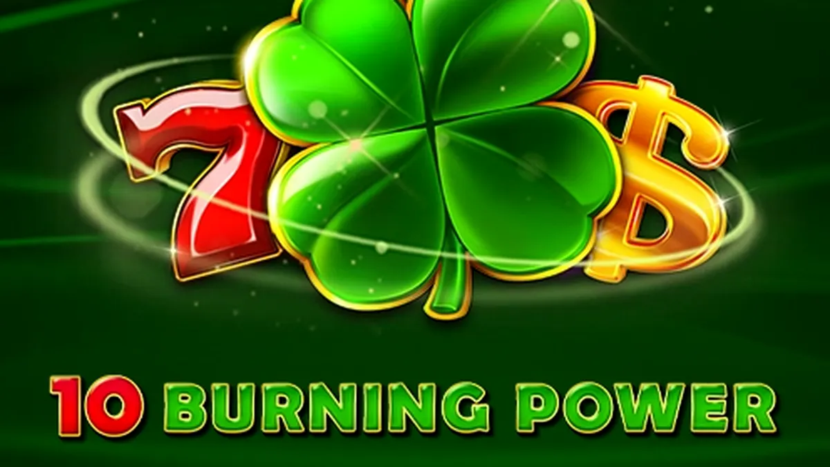 Tampilan visual slot 10 Burning Power dengan simbol buah klasik dan latar belakang api.